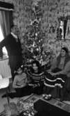 Hemma hos Karasko, 24 december 1965

Familjen Karasko bestående av far, mor och två döttrar är samlade invid den dekorerade julgranen i vardagsrummet. Modern är klädd i traditionell romsk dräkt. Fadern står upp vid julgranen, modern sitter i soffan och de två döttrarna sitter på golvet mellan dem. I förgrunden på mattan ligger fem stycken julklappar samt en skål med äpplen.