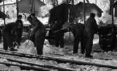 Hallsbergsskottarna 5 januari 1966

Ett stort antal män i arbetskläder skottar bort snö runt järnvägsvagn