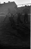 Vår 19 april 1966

Tre pojkar leker och spelar boll på en fotbollsplan vid en skola i april månad. Runt fotbollsplanen finns ett stängsel. En boll är med på bilden. Skolbyggnaden syns i bakgrunden. Pojken längst till vänster bär en fotbollströja med siffran 