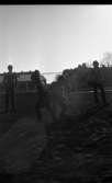 Vår 19 april 1966

Fyra pojkar spelar fotboll på en fotbollsplan vid en skola. I bakgrunden syns ett stängsel samt en skolbyggnad. Två bollar syns på bilden. En cykel står parkerad vid stängslet.