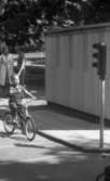 Trafiklekskolan. 6 juli 1965Trafikljus, barn som cyklar.