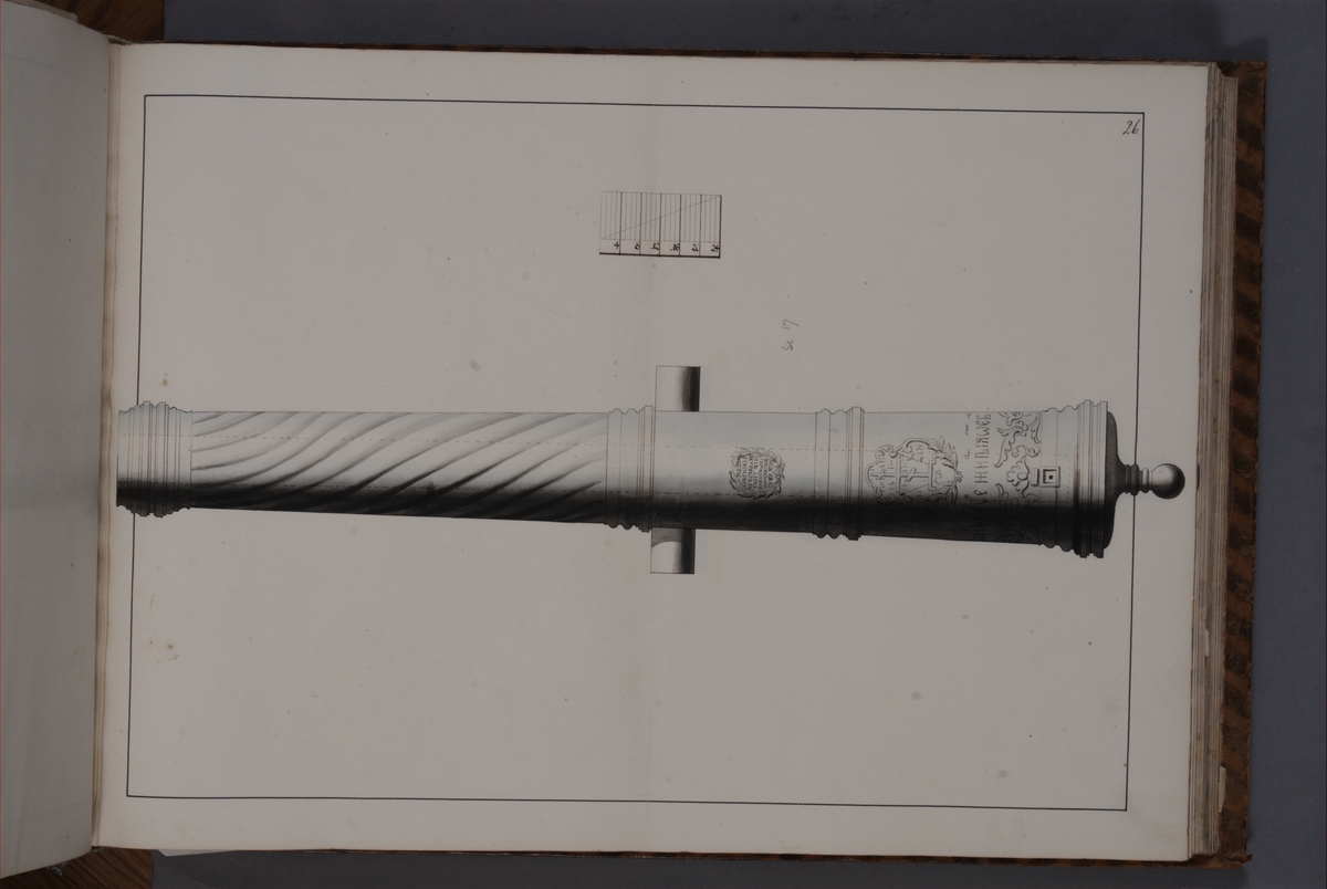 Kjell Hedberg, Imaging depicting fire pipes taken as trophy by the Swedish army in the Battle of Narva on 20 November 1700. Included in volume with depicted canon trophies taken in the years 1700-1702.