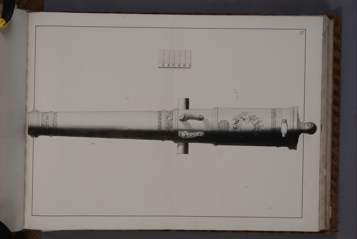 Kjell Hedberg, Imaging depicting fire pipes taken as trophy by the Swedish army in the Battle of Narva on 20 November 1700. Included in volume with depicted canon trophies taken in the years 1700-1702.