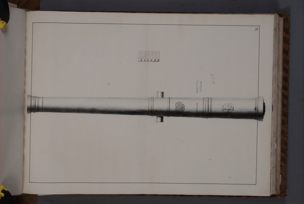 Kjell Hedberg, Imaging depicting fire pipes taken as trophy by the Swedish army in the Battle of Narva on 20 November 1700. Included in volume with depicted canon trophies taken in the years 1700-1702.