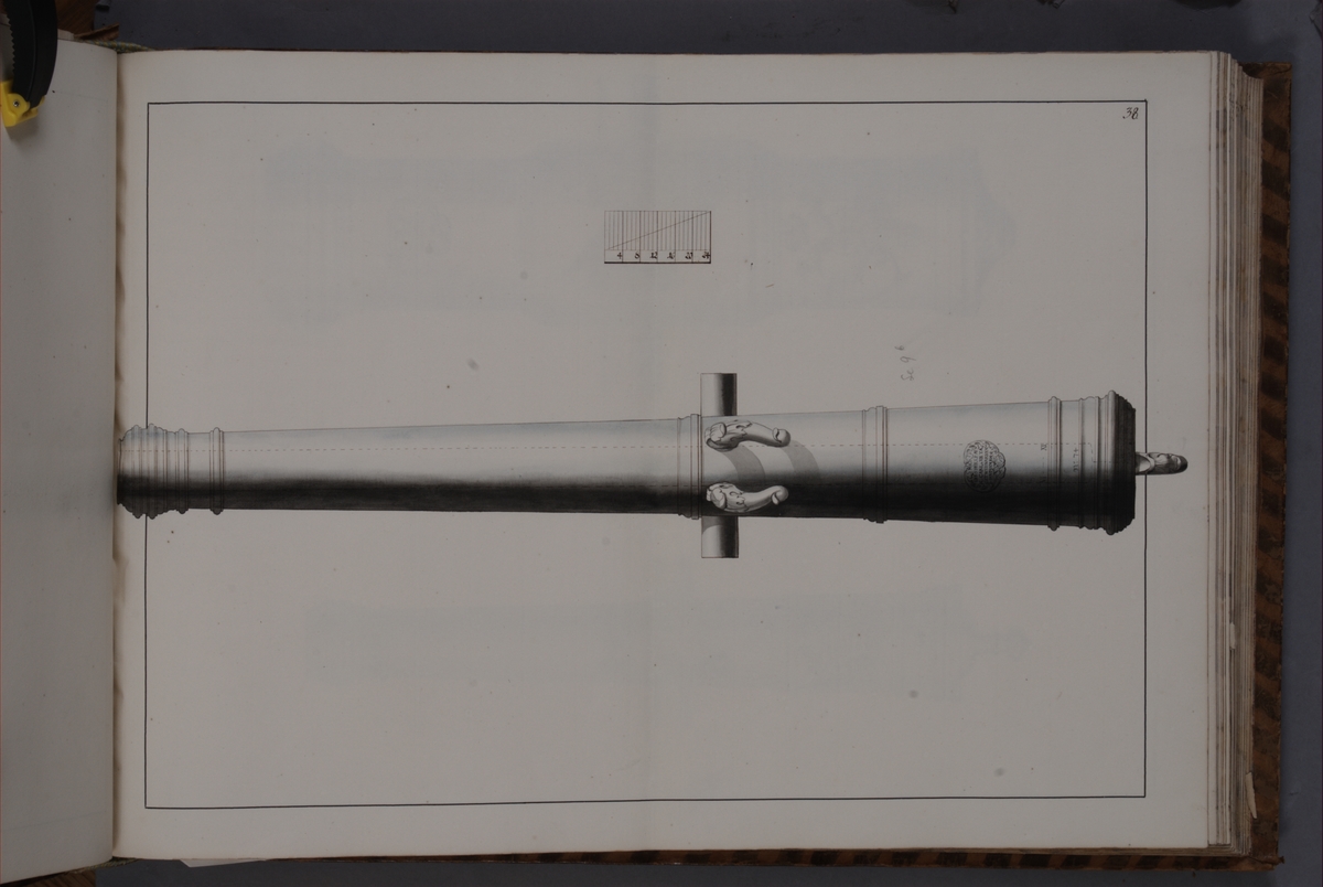 Kjell Hedberg, Imaging depicting fire pipes taken as trophy by the Swedish army in the Battle of Narva on 20 November 1700. Included in volume with depicted canon trophies taken in the years 1700-1702.