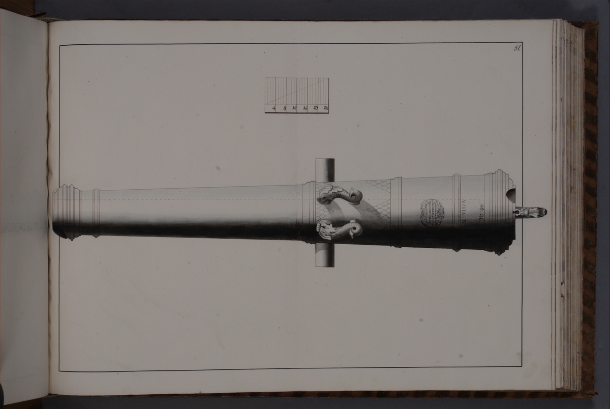 Kjell Hedberg, Avbildning föreställande eldrör återtaget som trofé av den svenska armén i slaget vid Narva den 20 november 1700. Ingår i volym med avbildade kanontroféer tagna åren 1700-1702.