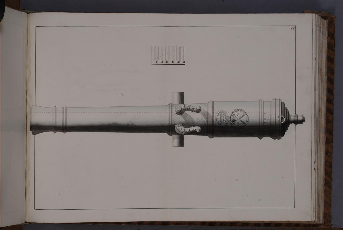 Kjell Hedberg, Avbildning föreställande eldrör återtaget som trofé av den svenska armén i slaget vid Narva den 20 november 1700. Ingår i volym med avbildade kanontroféer tagna åren 1700-1702.