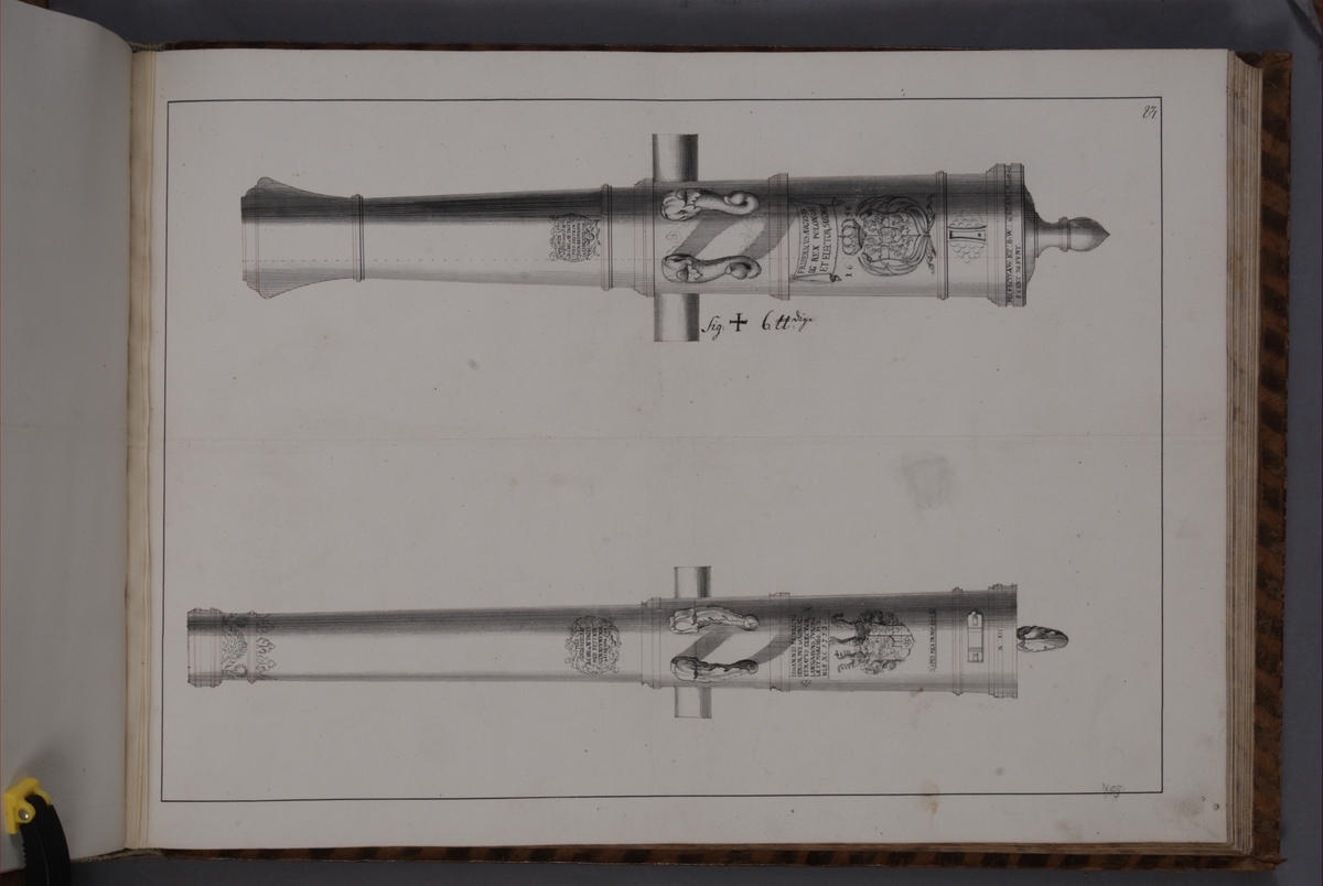 Kjell Hedberg, Image depicting fire pipes taken as trophies by the Swedish army with the fortress Neumünde on 11 December 1701. Included in volume with depicted canon trophies taken in the years 1700-1702.