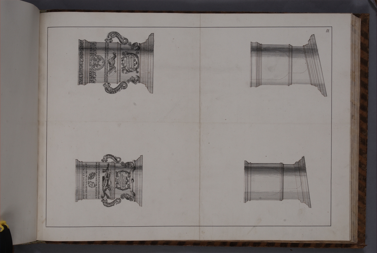 Kjell Hedberg, Avbildning föreställande eldrör tagna som troféer av den svenska armén med fästningen Neumünde den 11 december 1701. Ingår i volym med avbildade kanontroféer tagna åren 1700-1702.