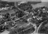 Flygfoto över Svartå.Bilden tagen för vykort.Förlag: Gustav Jansson, Svartå.