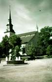 Lindesberg kyrka, exteriör.
Bilden tagen för vykort.