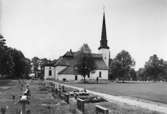 Glanshammars kyrka, exteriör.
Bilden tagen för vykort.
Förlag: Bröderna Lindgren.