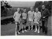 Tennisspelare Mobacken, Eklund, Hedenborg, Gunnarsson, Klingberg.
Lejonbacken, Nora 1950.