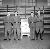 Fr.v Wolfbrandt (löpning), Berglund (spjut), Erben (skytte) och Egnell (femkamp).