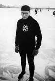 Folke Bergman, svensk mästare i skridsko vid Eyravallen.