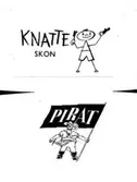 Teckning, reklam för Oscaria Skofabrik.
Knatteskon.
Pirat.