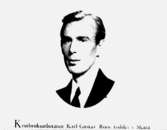 En man, bröstbild.Krutbruksarbetaren Karl-Gustav Roos, född i Skara.