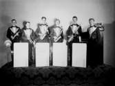 Astoria Dansorkester, sex män med musikinstrument.