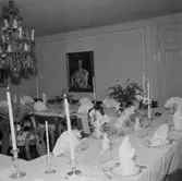 Rumsinteriör, fru Risbergs 70-årsmiddag.