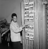 Sedells Reklam, kontorsinteriör, en kvinna.