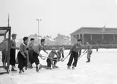 Bandymatch, landskampen Sverige-Norge på Eyravallen.