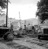 Konsum Domus, under byggnadsarbetet.
Byggentreprenör: Nya Asfalt AB.