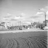 Caltex bensinstation under byggnadsarbetet.