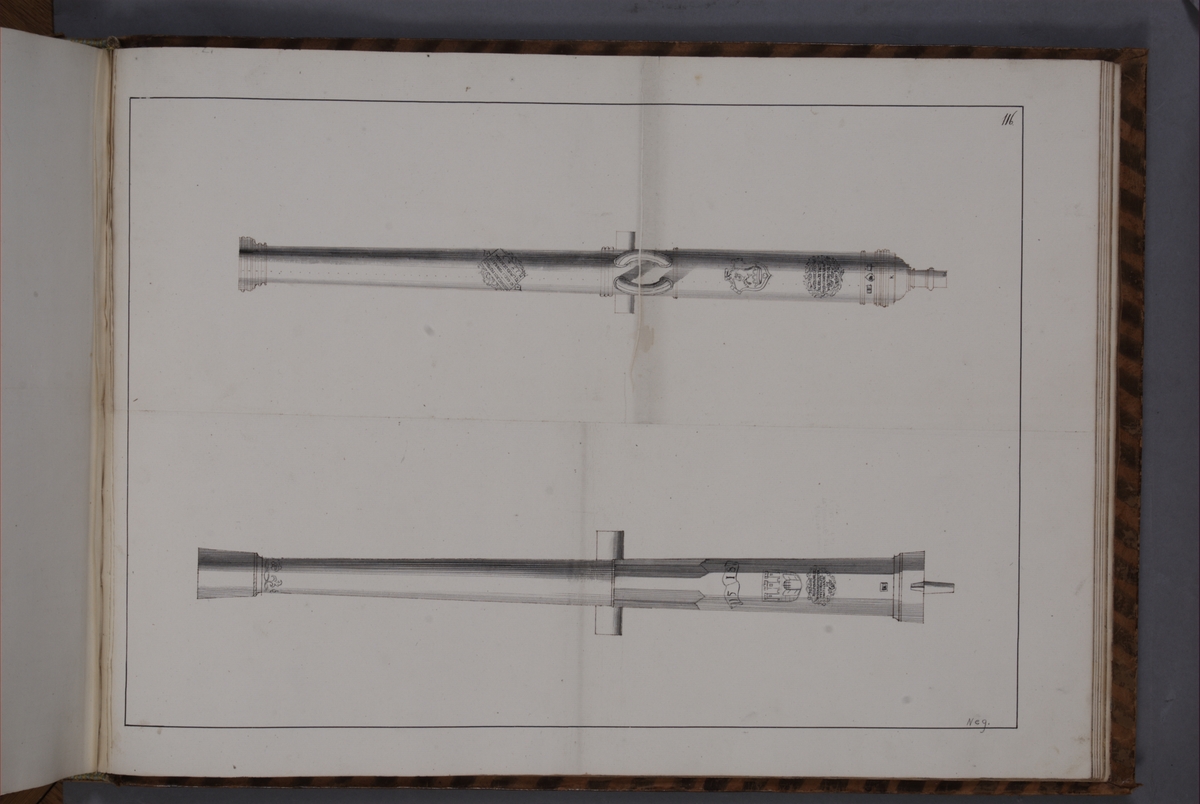 Kjell Hedberg, Avbildning föreställande eldrör tagna som troféer av den svenska armén i Kraków den 2 oktober 1702. Ingår i volym med avbildade kanontroféer tagna åren 1700-1702.