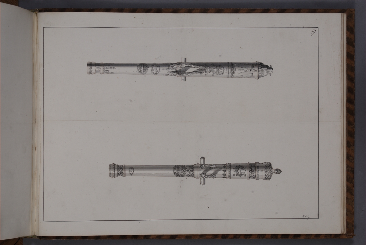 Kjell Hedberg, Image depicting fire pipes taken as trophies by the Swedish army in Kraków on 2 October 1702. Included in volume with depicted canon trophies taken in the years 1700-1702.