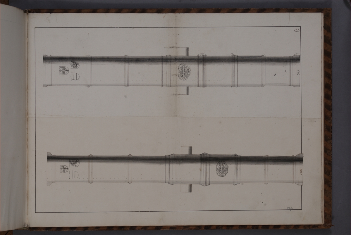 Kjell Hedberg, Imaging depicting fire pipes taken as trophies by the Swedish army from the city of Sandomir on 22 November 1702. Included in volume with depicted canon trophies taken in the years 1700-1702.
