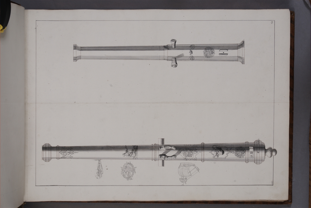 Kjell Hedberg, Imaging depicting fire pipes taken as trophies by the Swedish army from the city of Graudenz on 18 July 1703. Included in volume with depicted canon trophies taken in the years 1703-1706.