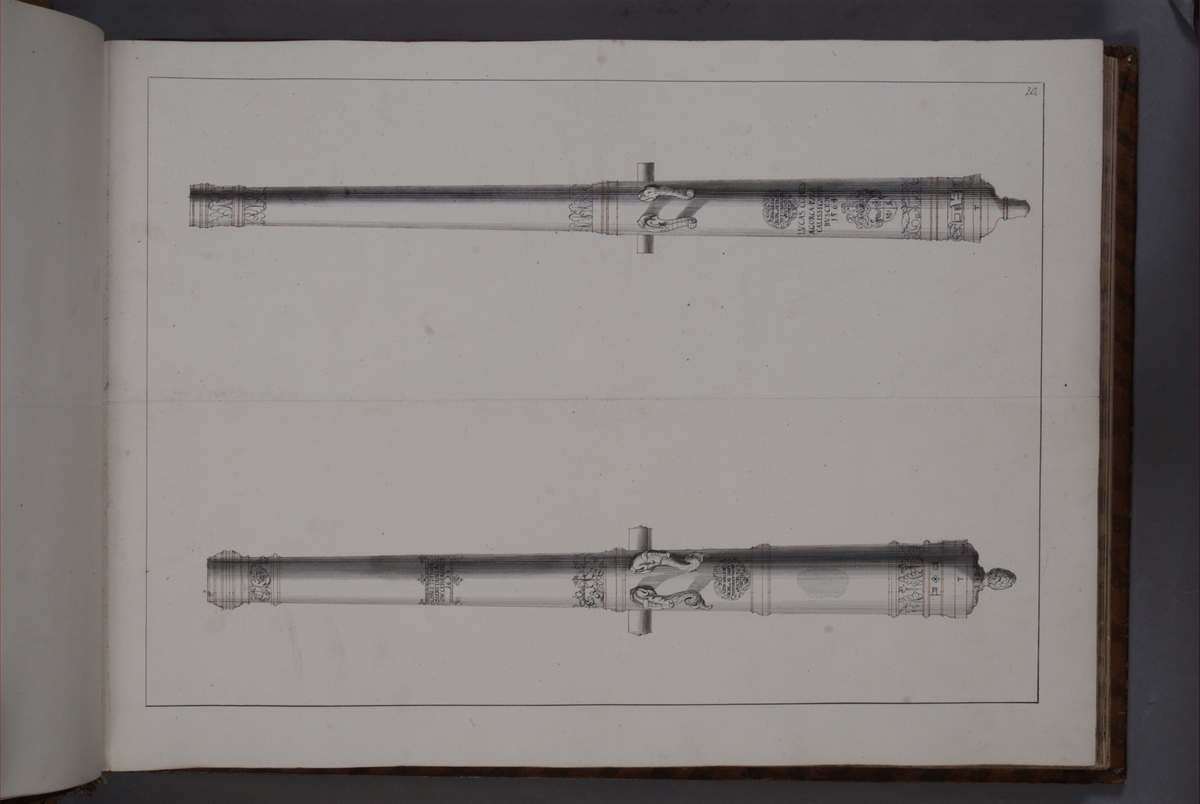 Kjell Hedberg, Avbildning föreställande eldrör tagna som troféer av den svenska armén med fästningen Torn den 4 oktober 1703. Ingår i volym med avbildade kanontroféer tagna åren 1703-1706.
