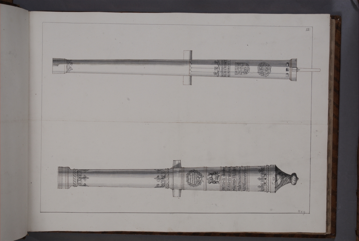 Kjell Hedberg, Avbildning föreställande eldrör tagna som troféer av den svenska armén med fästningen Torn den 4 oktober 1703. Ingår i volym med avbildade kanontroféer tagna åren 1703-1706.