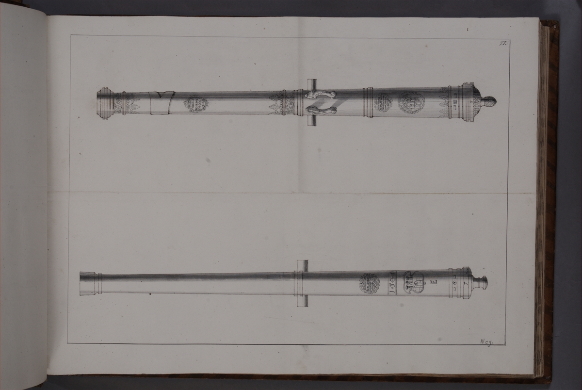 Kjell Hedberg, Imaging depicting fire pipes taken as trophies by the Swedish army with the Torn fortress on 4 October 1703. Included in volume with depicted canon trophies taken in the years 1703-1706.