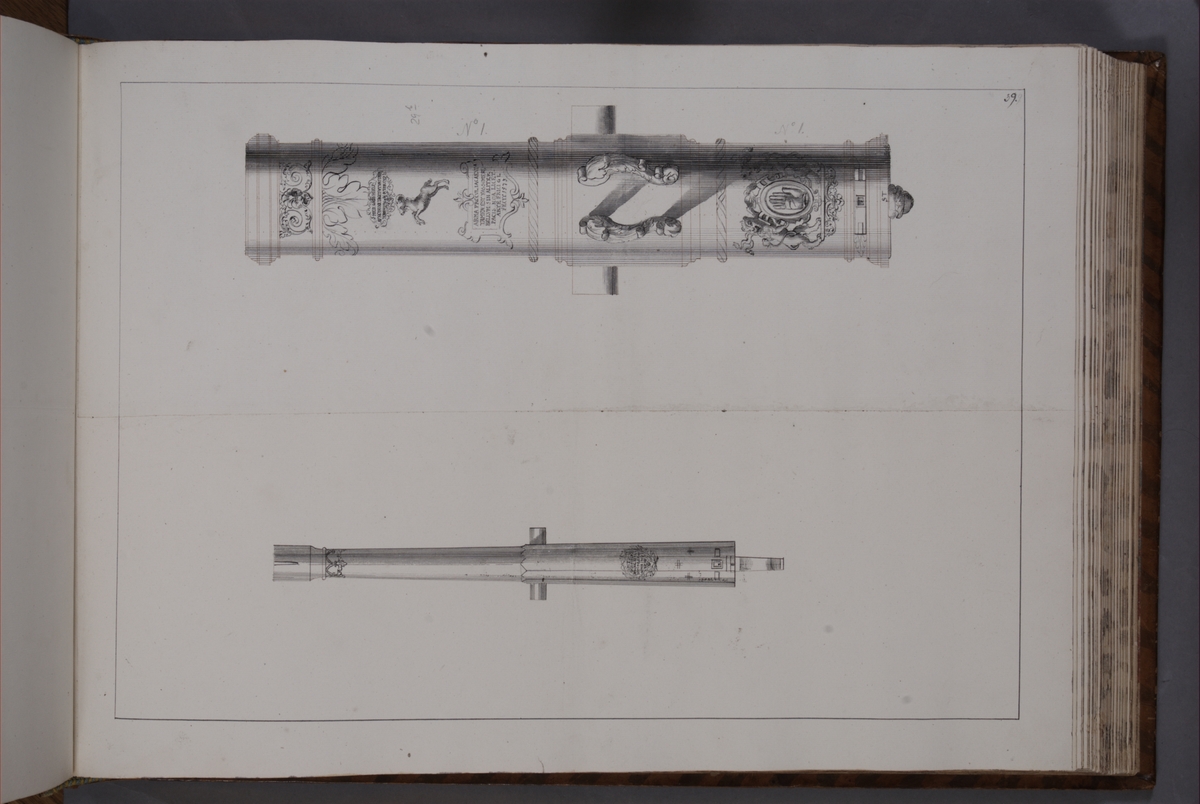 Kjell Hedberg, Image depicting fire pipes taken as trophies by the Swedish army in Poland on 4 October 1703 and out of the town of Strasburg (Brodnica) on 16 October 1703. Included in volume with depicted canon trophies taken in the years 1703-1706.