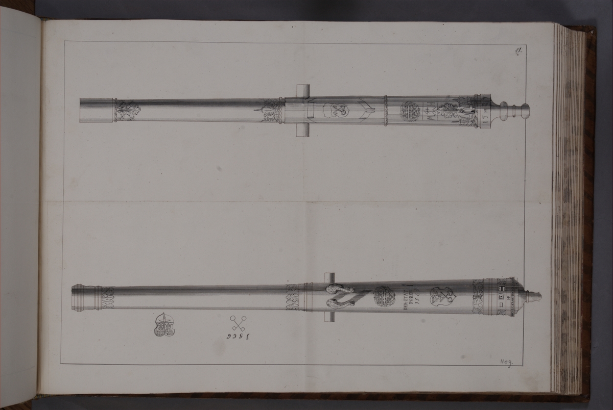 Kjell Hedberg, Avbildning föreställande eldrör tagna som troféer av den svenska armén utur Högpolen den 31 oktober 1703. Ingår i volym med avbildade kanontroféer tagna åren 1703-1706.