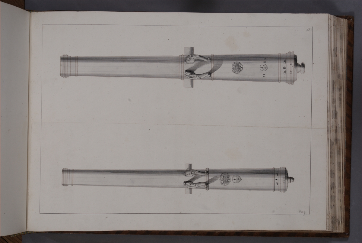 Kjell Hedberg, Avbildning föreställande eldrör tagna som troféer av den svenska armén med fästningen Elbingen den 3 december 1703. Ingår i volym med avbildade kanontroféer tagna åren 1703-1706.