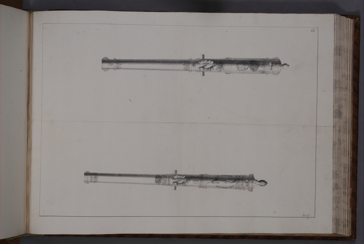 Kjell Hedberg, Avbildning föreställande eldrör tagna som troféer av den svenska armén med fästningen Elbingen den 3 december 1703. Ingår i volym med avbildade kanontroféer tagna åren 1703-1706.