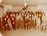 Interiör, gruppbild.
Fabrikör Anderssons 60 årsdag.