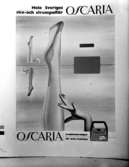 Strumpannons.
Oscaria, hela Sveriges sko- och strumpaffär.
Oscaria, kvalitetsstrumpor för hela familjen.