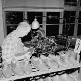 Oscaria Skofabrik, interiör, skotillverkning, en man.