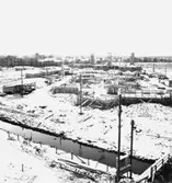 Byggnadsarbete, 3:e etappen.
Bilden tagen i samband med en särskild dokumentation som fotografen gjorde åt Stiftelsen Hyresbostäder Örebro.