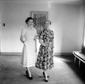 Rumsinteriör, två kvinnor.Bertil Sehlin (beställare).