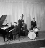 Holmströms orkester, tre män med musikinstrument.