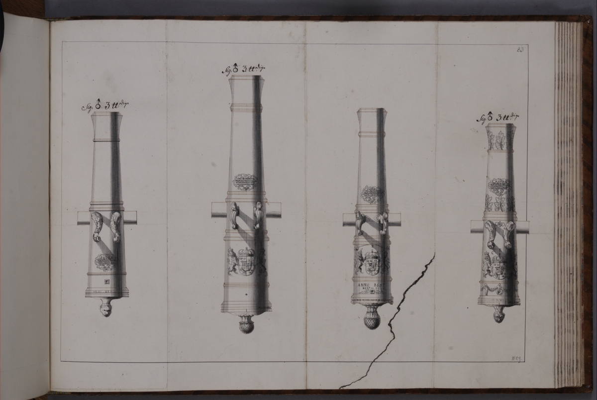 Kjell Hedberg, Image depicting fire pipes in 1699 by King Karl XII to the Polish Minister Galitski and taken back at Poland on 9 August 1704. Included in volume with depicted canon trophies taken in the years 1703-1706.