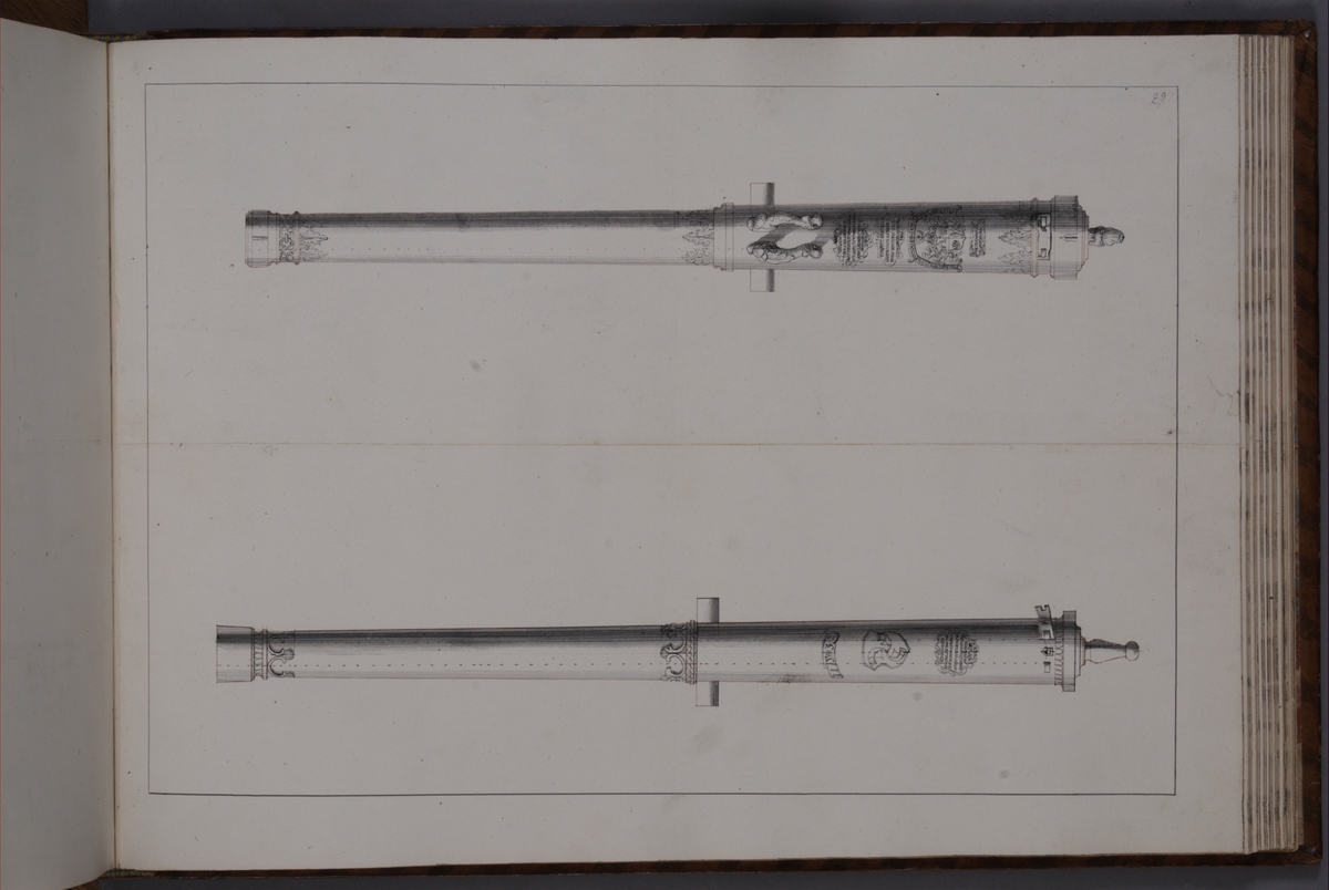 Kjell Hedberg, Avbildning föreställande eldrör tagna som troféer av den svenska armén med fästningen Bertzen den 15 september 1704. Ingår i volym med avbildade kanontroféer tagna åren 1703-1706.