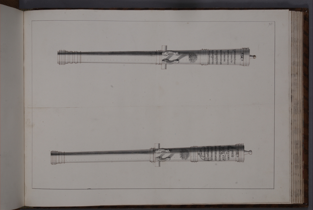 Kjell Hedberg, Avbildning föreställande eldrör tagna som troféer av den svenska armén med fästningen Bertzen den 15 september 1704. Ingår i volym med avbildade kanontroféer tagna åren 1703-1706.