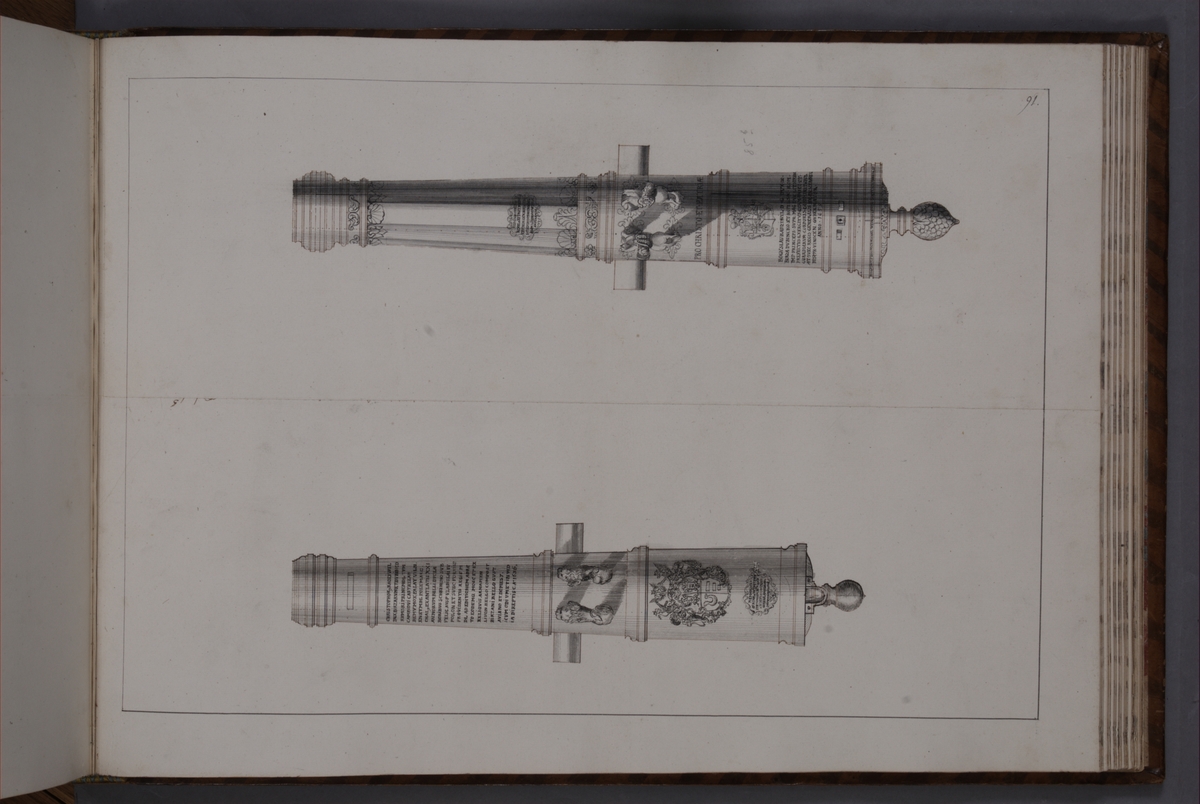 Kjell Hedberg, Avbildning föreställande eldrör tagna som troféer av den svenska armén med fästningen Bertzen den 15 september 1704. Ingår i volym med avbildade kanontroféer tagna åren 1703-1706.