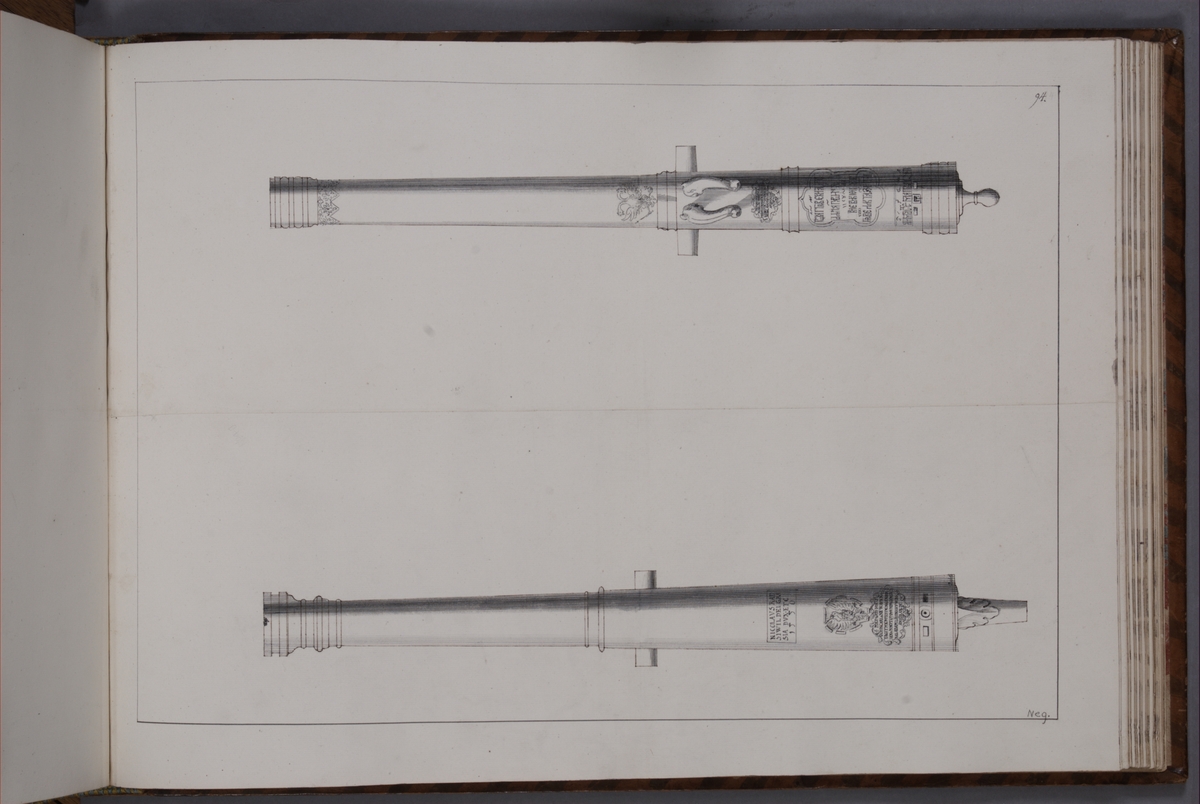 Kjell Hedberg, Imaging depicting fire pipes taken as trophies by the Swedish army with the fortress Bertzen on 15 September 1704. Included in volume with depicted canon trophies taken in the years 1703-1706.