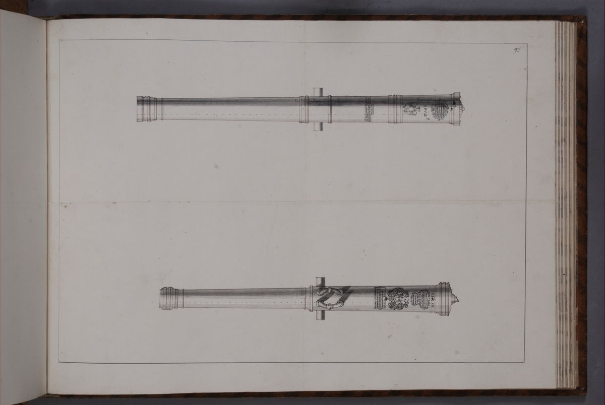 Kjell Hedberg, Imaging depicting fire pipes taken as trophies by the Swedish army with the fortress Bertzen on 15 September 1704. Included in volume with depicted canon trophies taken in the years 1703-1706.